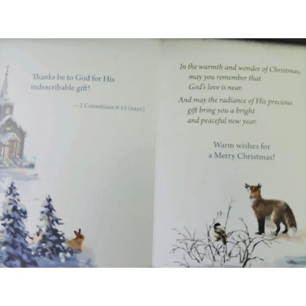 Various Vintage Christmas Greeting Cards w/ Envelope Lot of 6